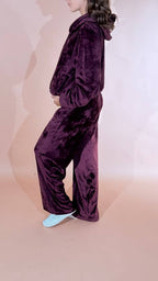 HINNOMINATE "silhouette" pants dritto in ciniglia HMABW03161 BORDEAUX 