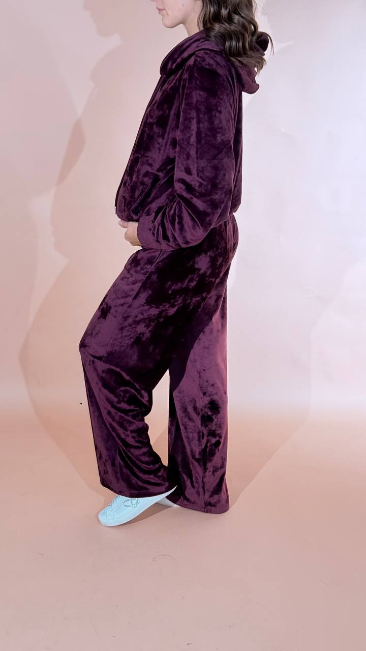 HINNOMINATE "silhouette" pants dritto in ciniglia HMABW03161 BORDEAUX 