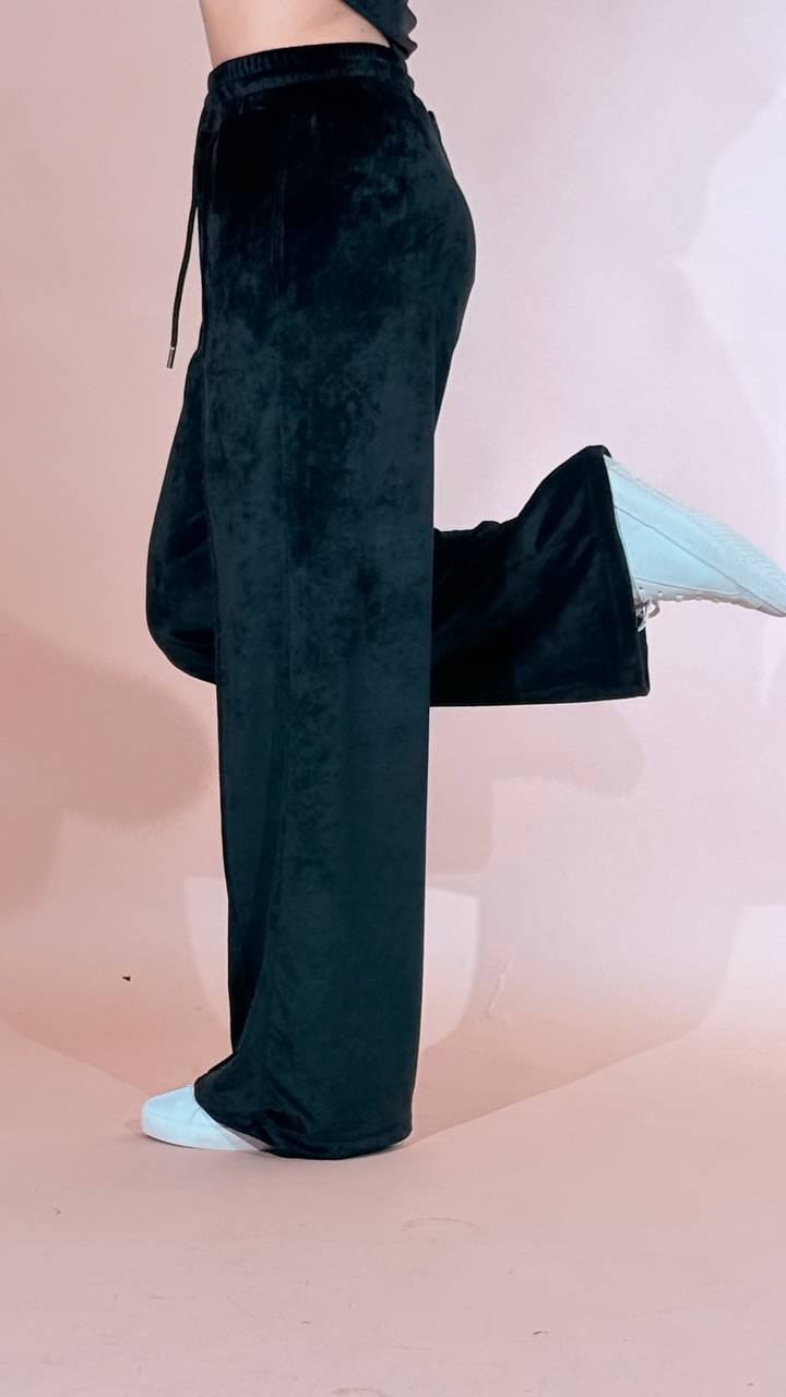 HINNOMINATE "silhouette" pants dritto in ciniglia HMABW03161 NERO 