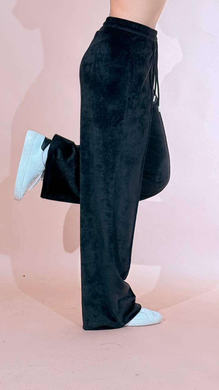 HINNOMINATE "silhouette" pants dritto in ciniglia HMABW03161 NERO 