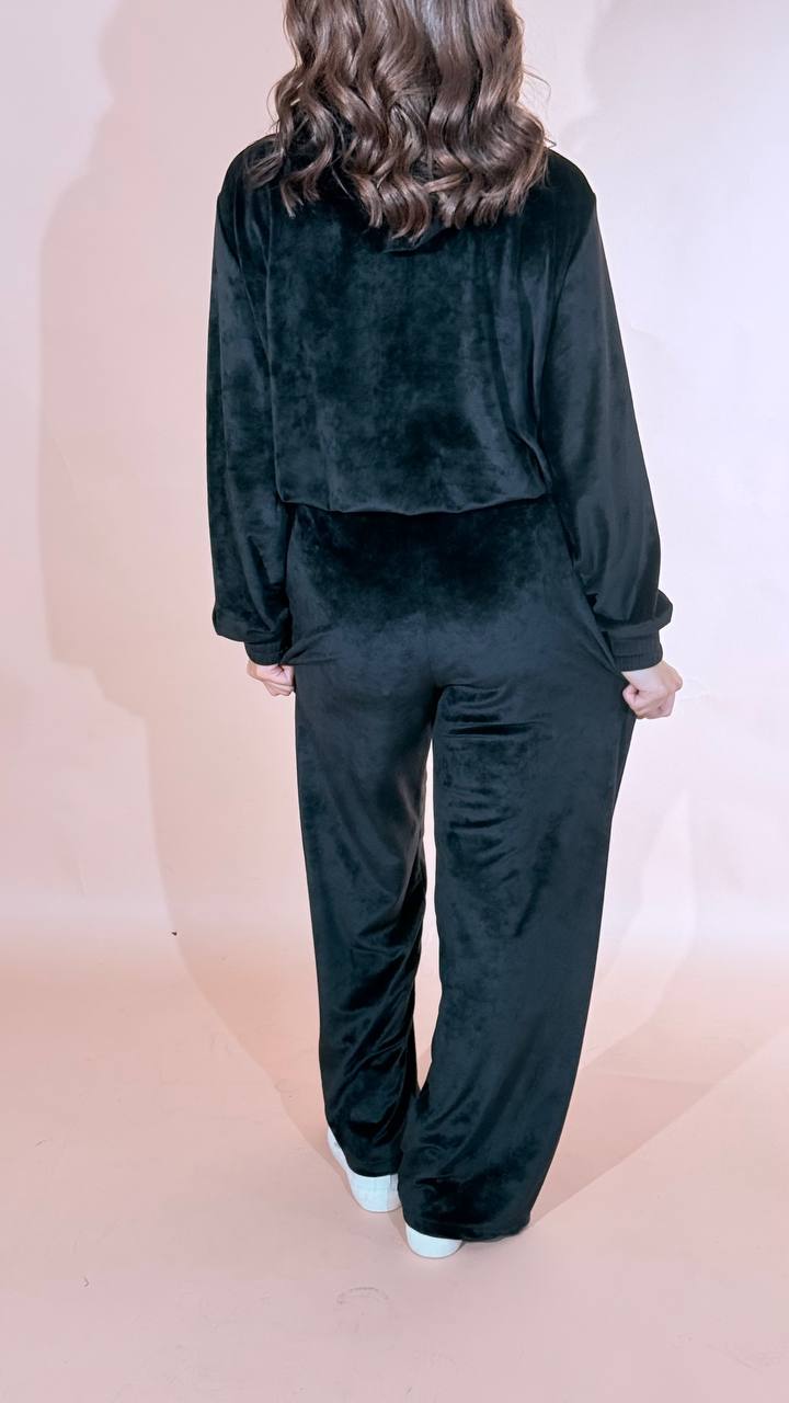 HINNOMINATE "silhouette" pants dritto in ciniglia HMABW03161 NERO 