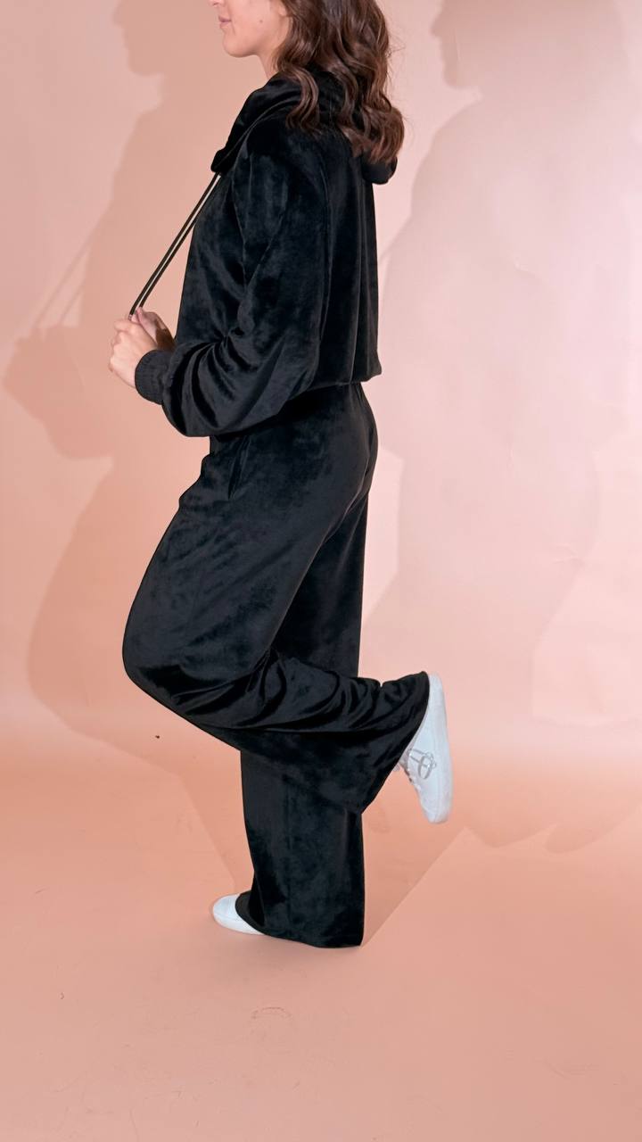 HINNOMINATE "silhouette" pants dritto in ciniglia HMABW03161 NERO 