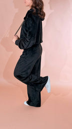 HINNOMINATE "silhouette" pants dritto in ciniglia HMABW03161 NERO 