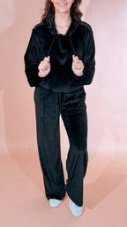 HINNOMINATE "silhouette" pants dritto in ciniglia HMABW03161 NERO 