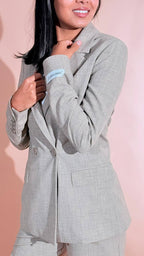 HINNOMINATE "trama" blazer doppiopetto in poliviscosa HMABW03206 BEIGE 