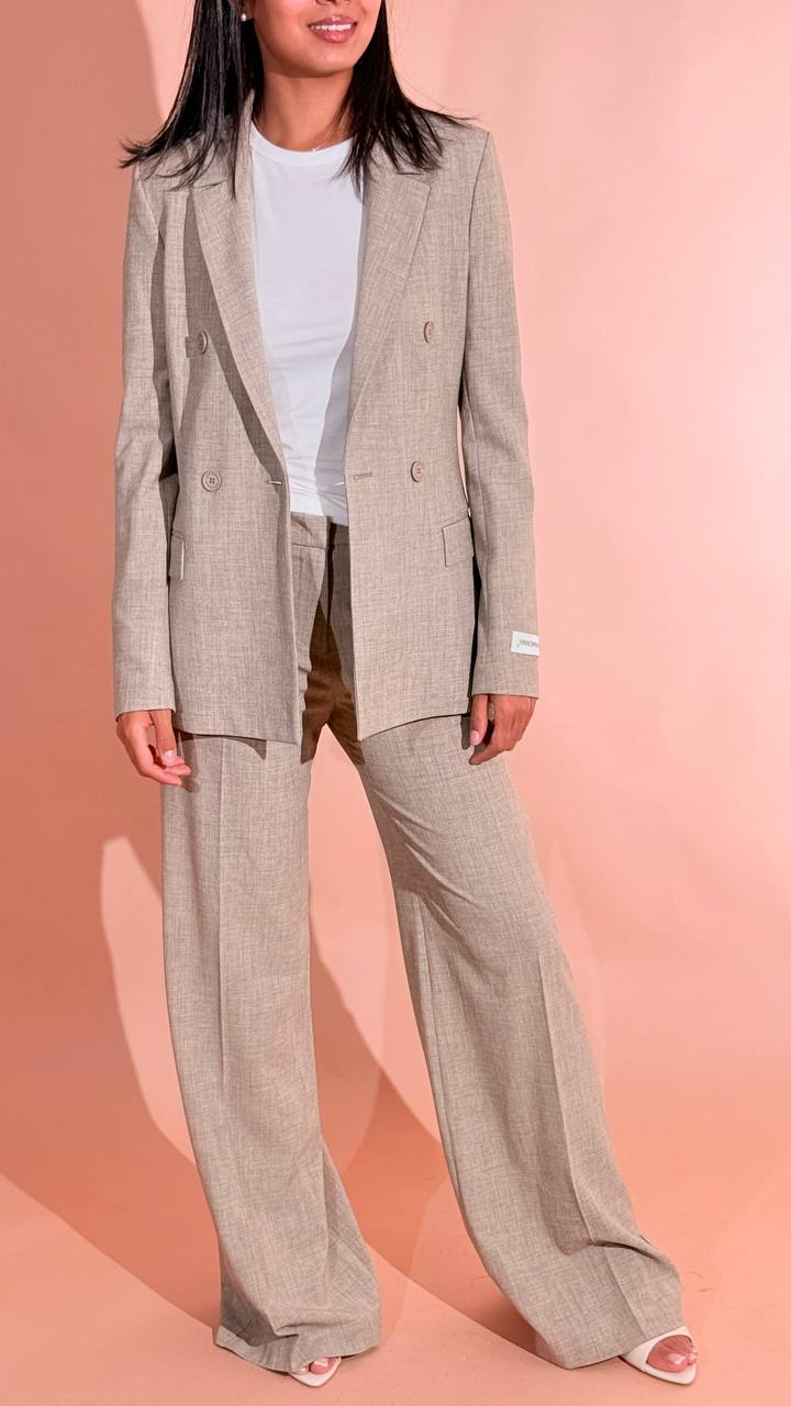HINNOMINATE "trama" blazer doppiopetto in poliviscosa HMABW03206 BEIGE 