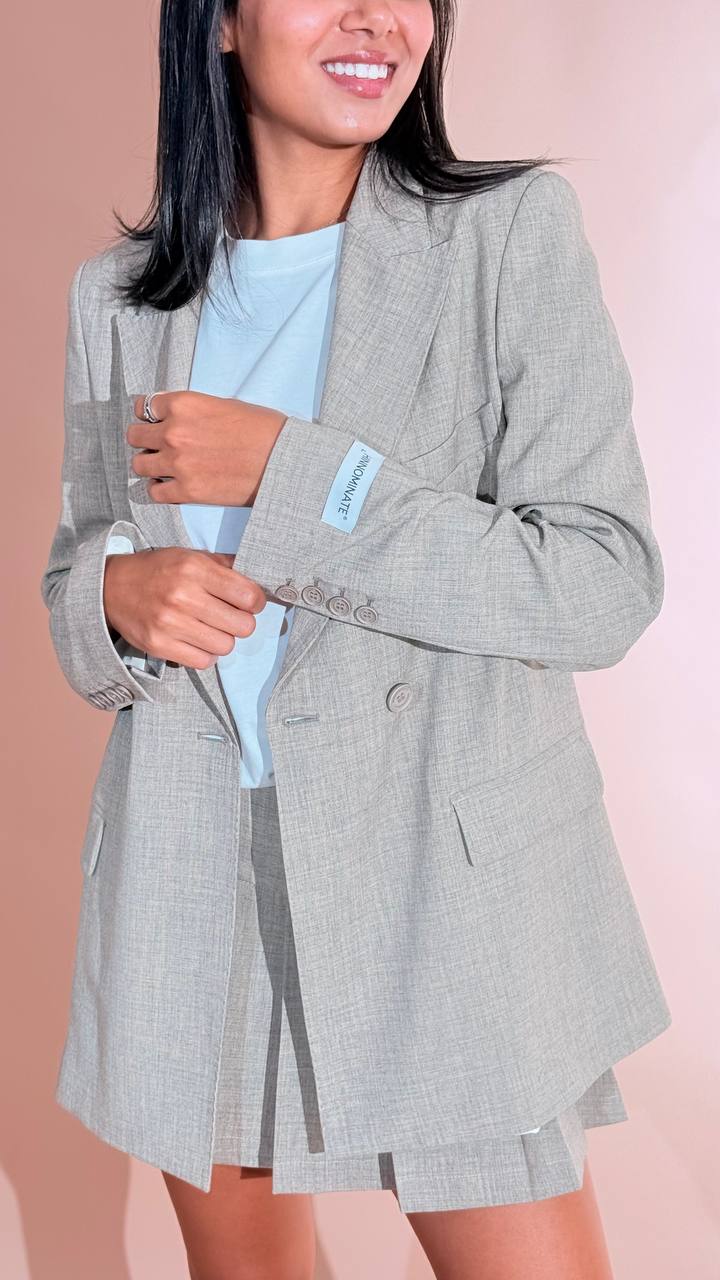 HINNOMINATE "Trama" blazer monopetto in poliviscosa HMABW03215 BEIGE 