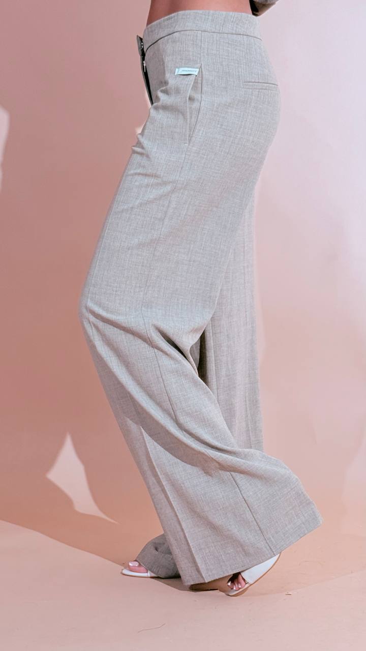 HINNOMINATE "trama" pants flare in poliviscosa HMABW03217 BEIGE 