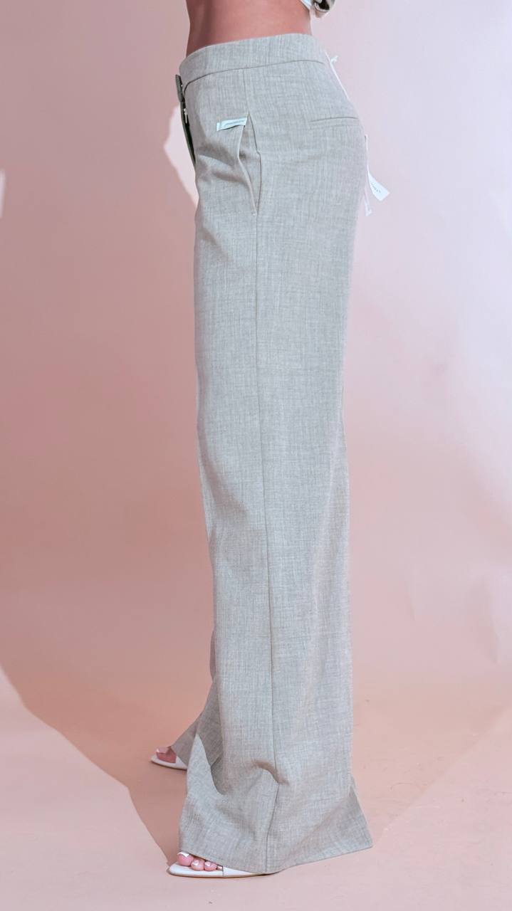 HINNOMINATE "trama" pants flare in poliviscosa HMABW03217 BEIGE 