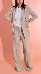 HINNOMINATE "trama" pants flare in poliviscosa HMABW03217 BEIGE 