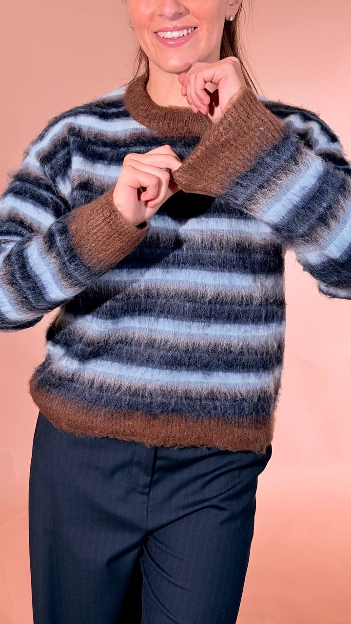 JJXX Calista pull rigato 12276486 MORO 