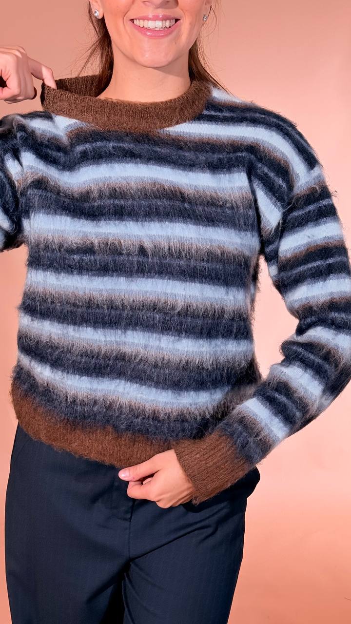 JJXX Calista pull rigato 12276486 MORO 