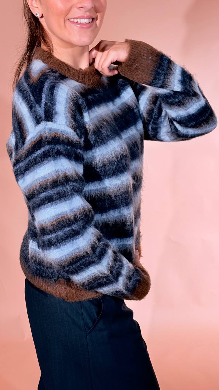 JJXX Calista pull rigato 12276486 MORO 