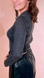 JJXX Alberte polo neck knit 12298896 DARK GREY 