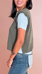 KONTATTO "ginevra" gilet scollo v 3M1709C KHAKI 