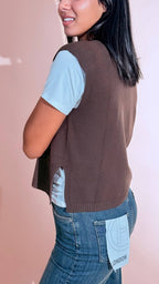 KONTATTO "ginevra" gilet scollo v 3M1709C MOKA 