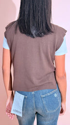 KONTATTO "ginevra" gilet scollo v 3M1709C MOKA 