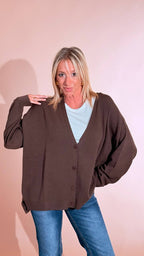 KONTATTO "Adele" cardigan over bottoni 3M1716C MOKA 