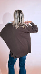 KONTATTO "Adele" cardigan over bottoni 3M1716C MOKA 