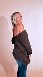 KONTATTO "Adele" cardigan over bottoni 3M1716C MOKA 