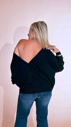 KONTATTO "Adele" cardigan over bottoni 3M1716C NERO 
