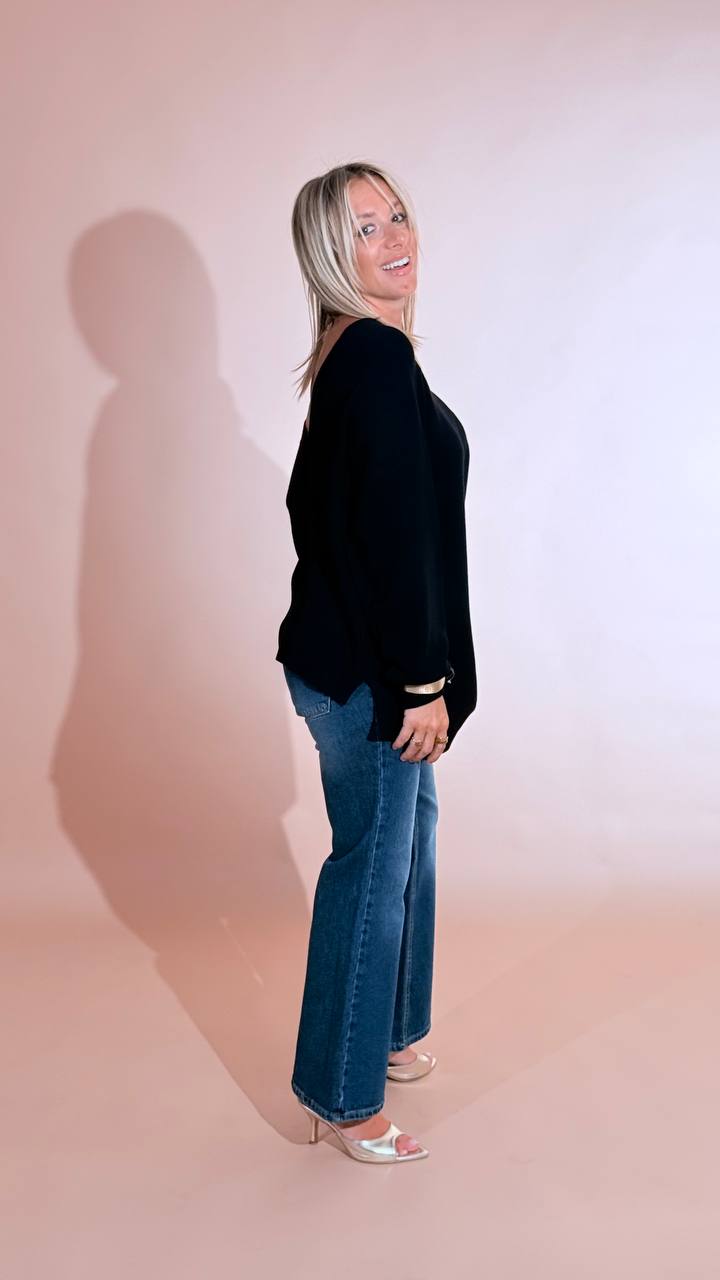 KONTATTO "Adele" cardigan over bottoni 3M1716C NERO 