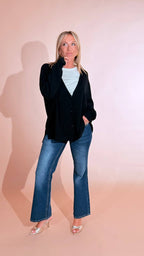 KONTATTO "Adele" cardigan over bottoni 3M1716C NERO 