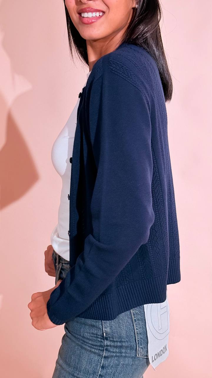 KONTATTO "Amelie" cardigan traforato modello koreana 3M1734C BLU 