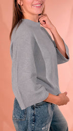 KONTATTO "lea" girocollo manica tre quarti 3M1736C GRIGIO 