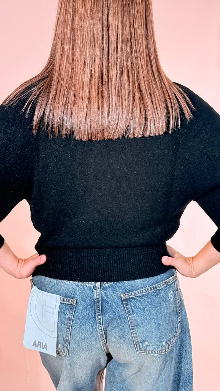 KONTATTO "lea" girocollo manica tre quarti 3M1736C NERO 
