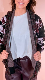 KONTATTO Cardigan rose 3M1818C NERO/ROSA 