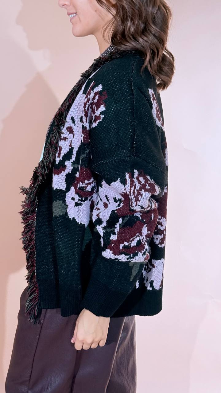 KONTATTO Cardigan rose 3M1818C NERO/ROSA 