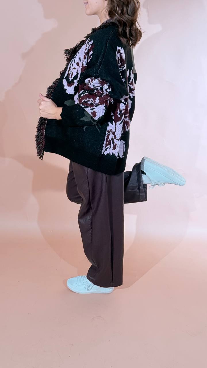 KONTATTO Cardigan rose 3M1818C NERO/ROSA 