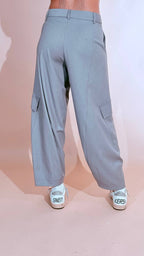 KONTATTO "Ines" pantalone baloon cargo ADF709C GRIGIO 