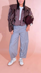 KONTATTO "Ines" pantalone baloon cargo ADF709C GRIGIO 