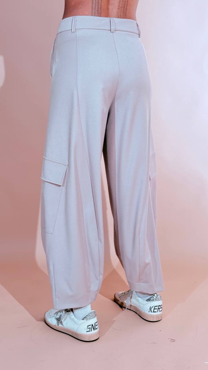 KONTATTO "Ines" pantalone baloon cargo ADF709C MASTICE 