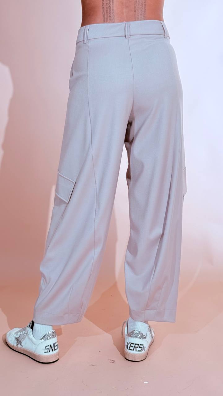 KONTATTO "Ines" pantalone baloon cargo ADF709C MASTICE 