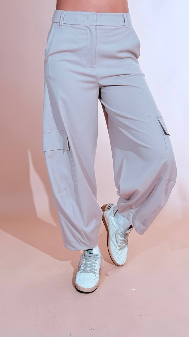 KONTATTO "Ines" pantalone baloon cargo ADF709C MASTICE 