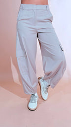 KONTATTO "Ines" pantalone baloon cargo ADF709C MASTICE 