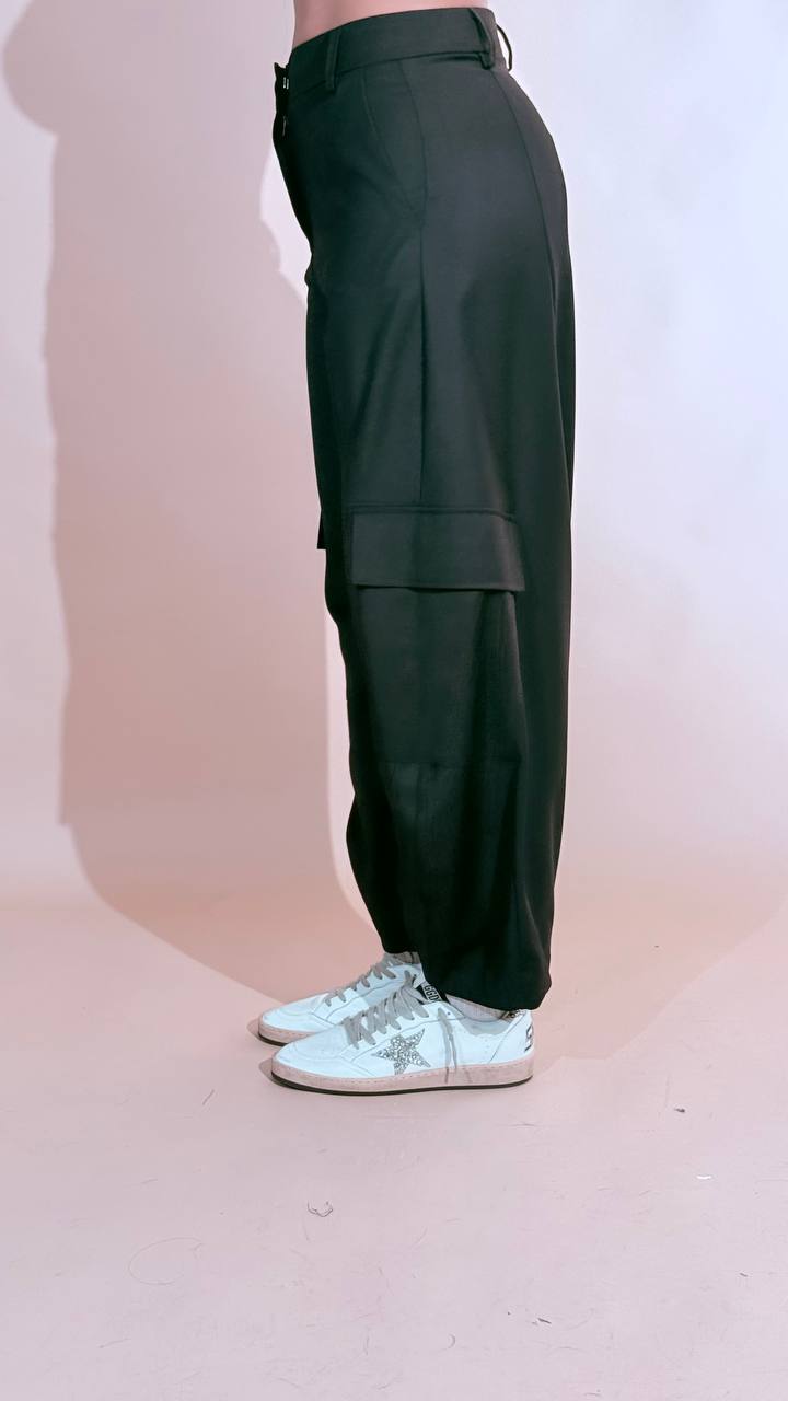 KONTATTO "Ines" pantalone baloon cargo ADF709C NERO 