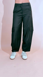 KONTATTO "Ines" pantalone baloon cargo ADF709C NERO 