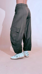 KONTATTO "Ines" pantalone baloon cargo ADF709C VERDE 