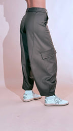 KONTATTO "Ines" pantalone baloon cargo ADF709C VERDE 