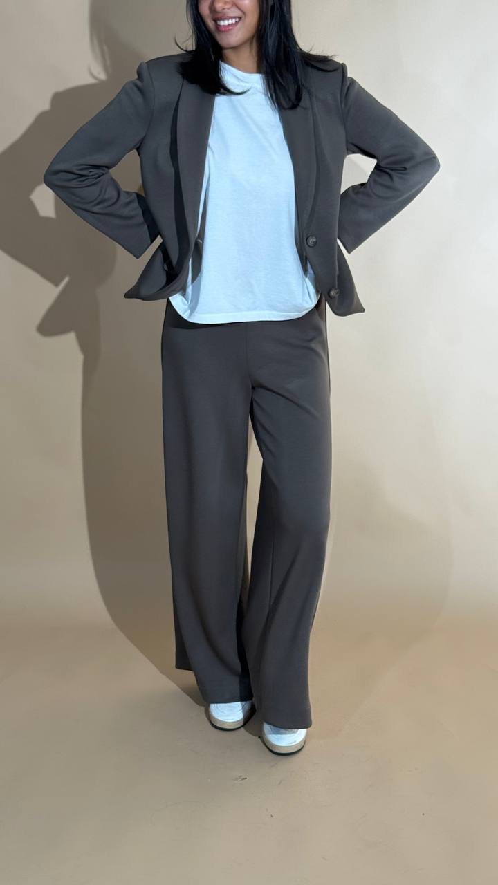KONTATTO "Aspen" set giacca monopetto + pantalone elasticato CO2000C VERDE 