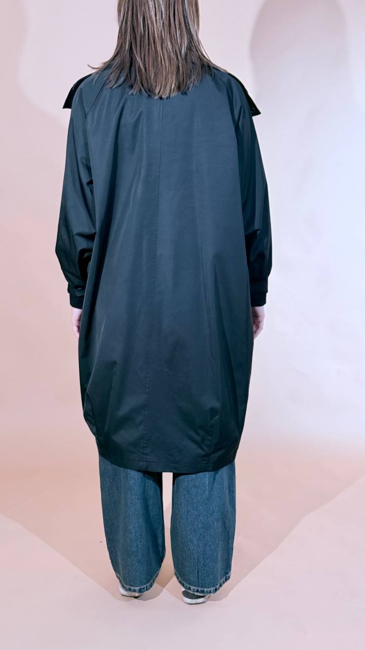 KONTATTO "pauline" trench con collo imbuto CO2019C NERO 
