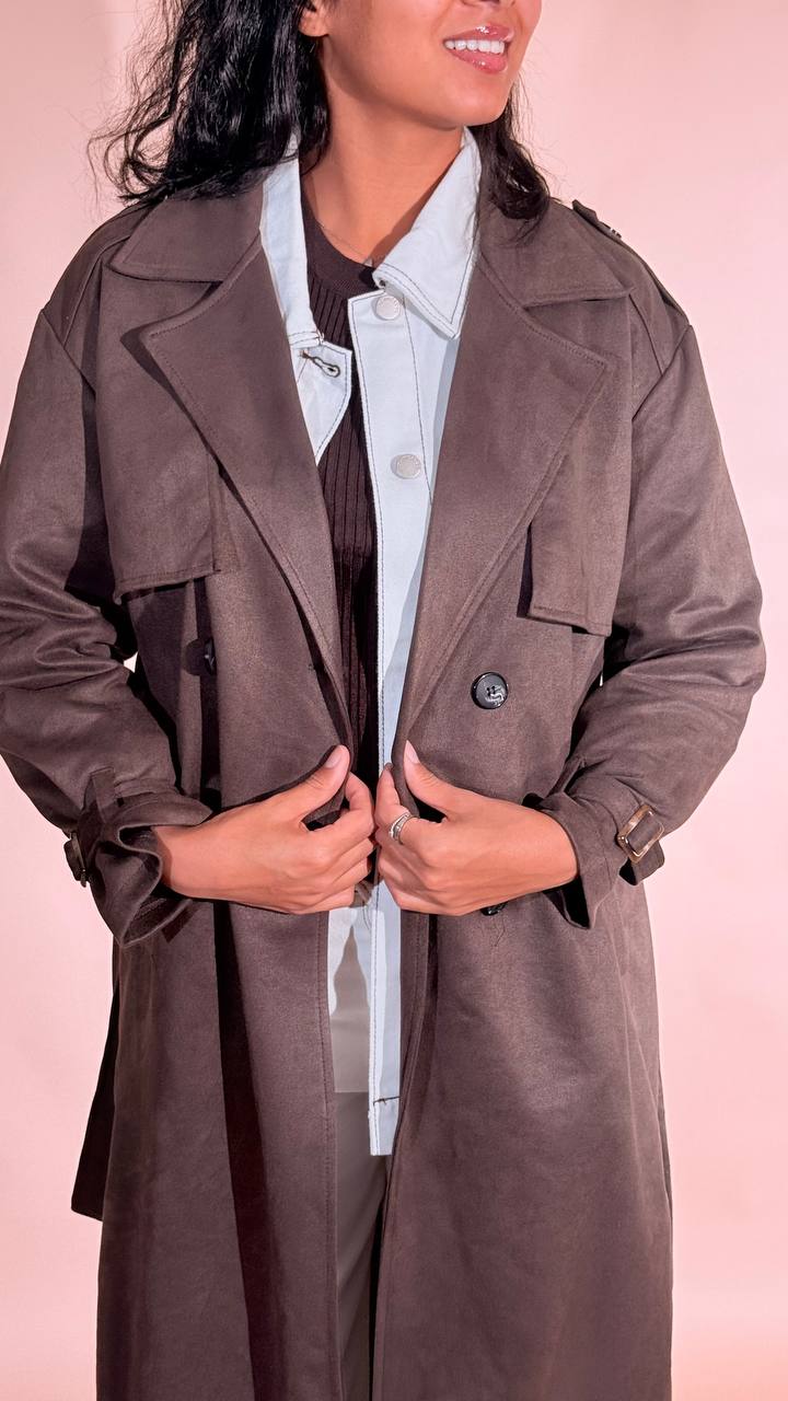 LEVA Trench scamosciato 02896 MORO 
