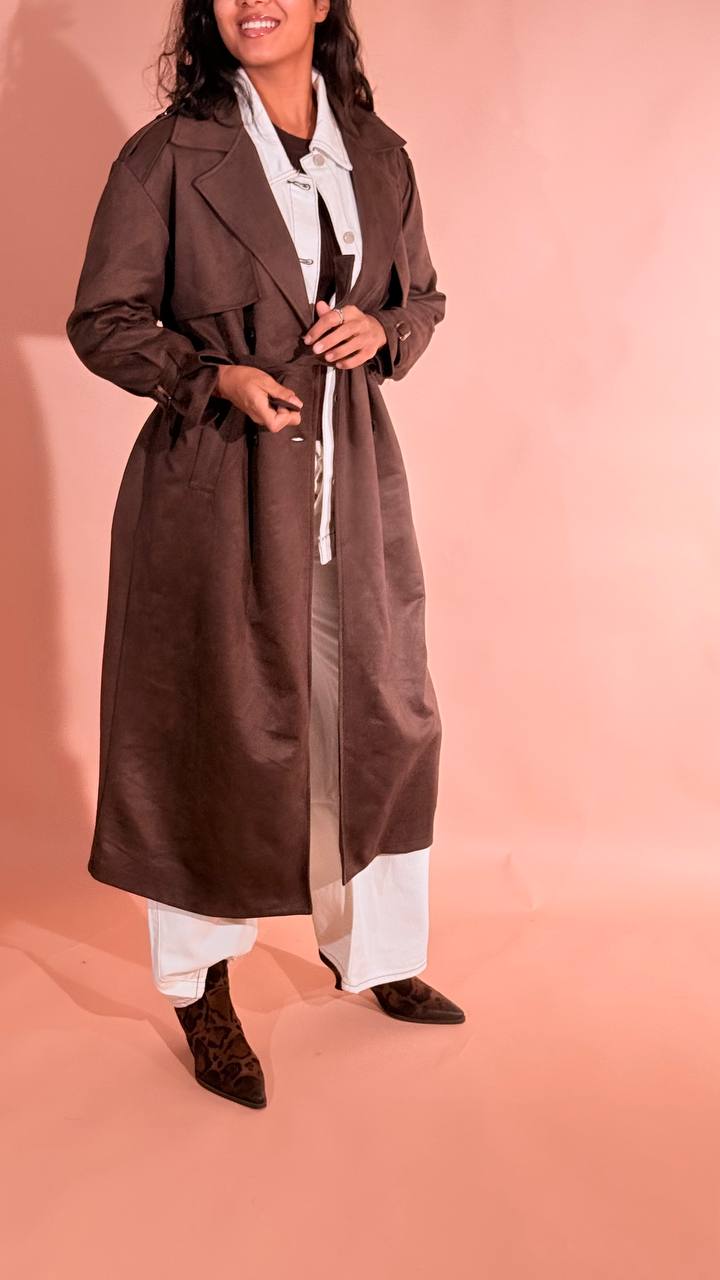 LEVA Trench scamosciato 02896 MORO 