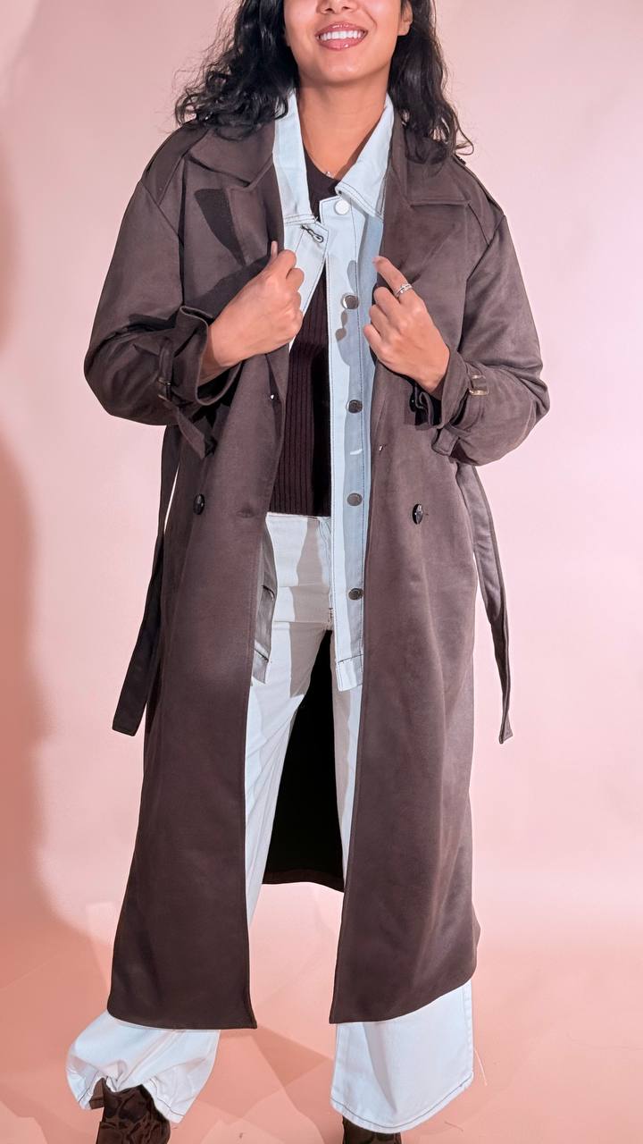LEVA Trench scamosciato 02896 MORO 