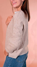 LEVA Pull scollo v scatoletta 1008 BEIGE 