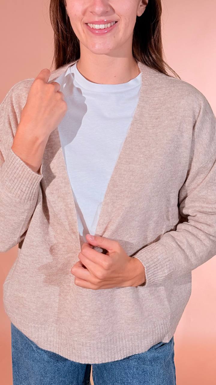 LEVA Pull scollo v scatoletta 1008 BEIGE 
